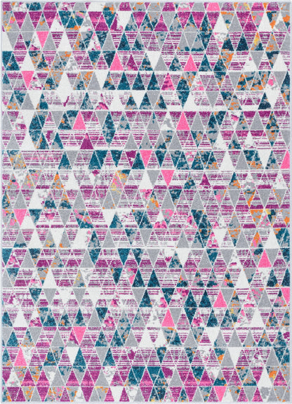 Keyla Modern Geometric Fuchsia Rug PAL-49
