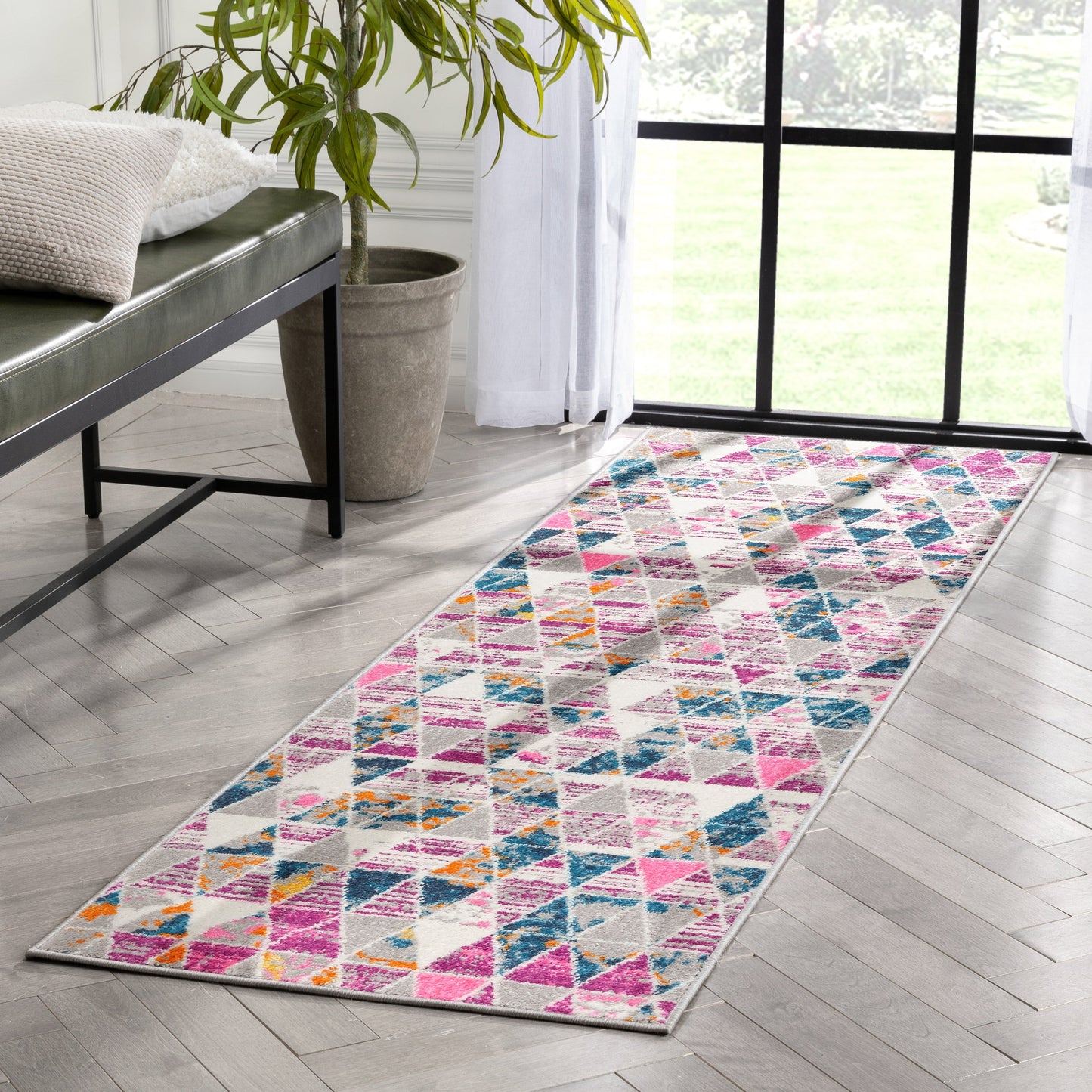 Keyla Modern Geometric Fuchsia Rug PAL-49