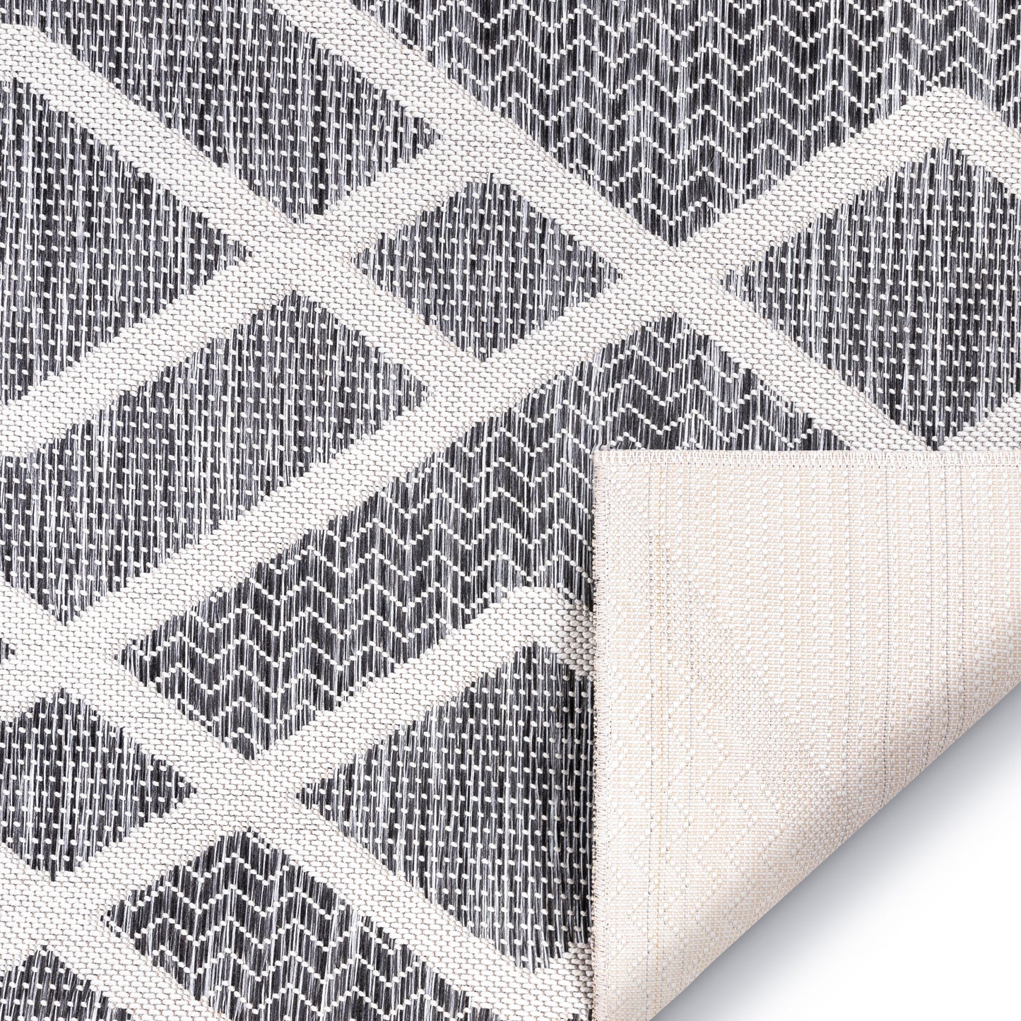Arto Modern Geometric Grey Flatweave Rug POR-08