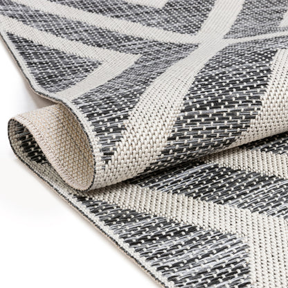 Brito Modern Bold Grey Flatweave Rug POR-48