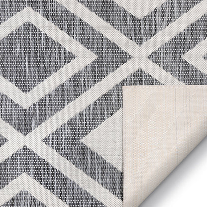 Brito Modern Bold Grey Flatweave Rug POR-48