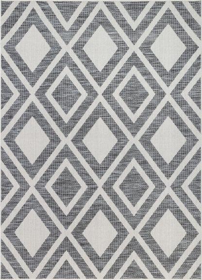 Brito Modern Bold Grey Flatweave Rug POR-48