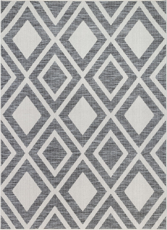 Brito Modern Bold Grey Flatweave Rug POR-48