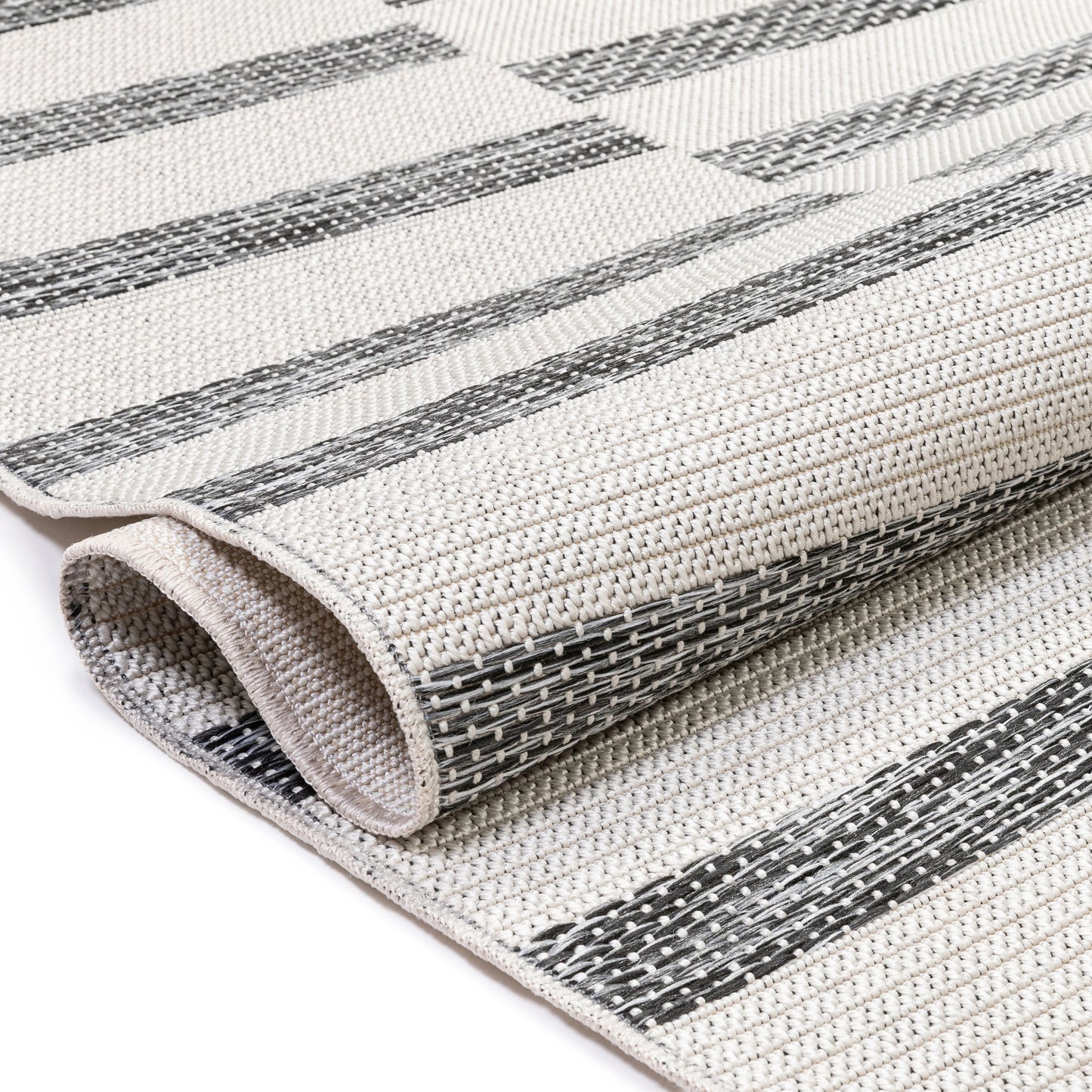 Cesar Modern Geometric Grey Flatweave Rug POR-58