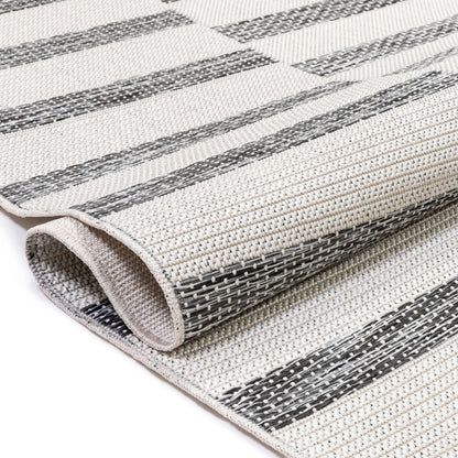 Cesar Modern Geometric Grey Flatweave Rug POR-58