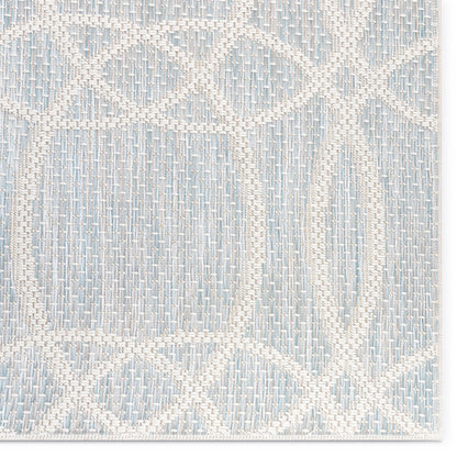 Tocha Modern Geometric Blue Flatweave Rug POR-86