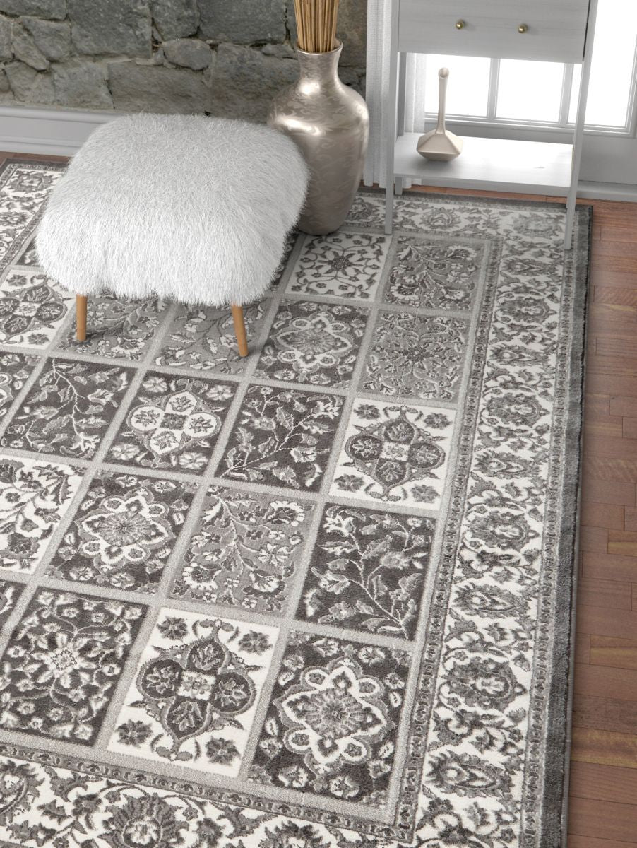 Ornamental Grey Traditional Rug PR-38