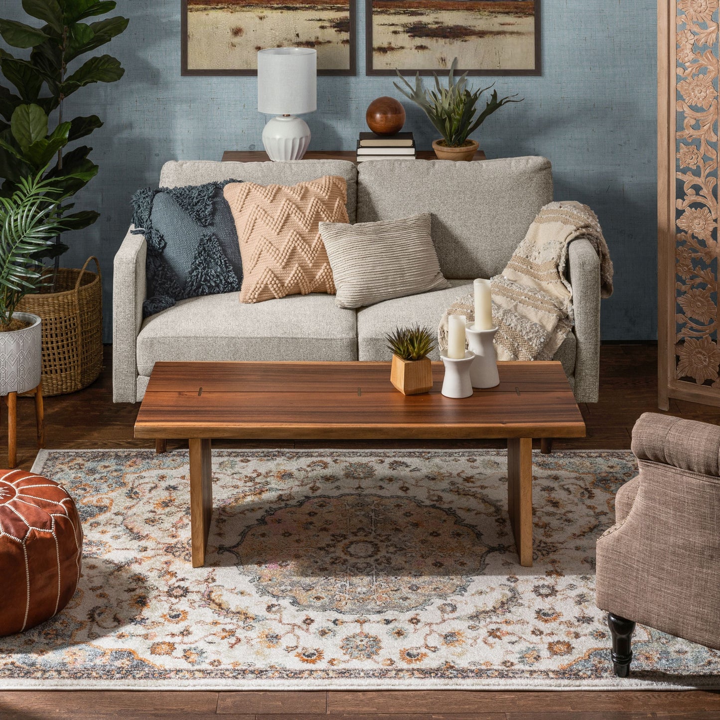 Jena Bohemian Persian Oriental Beige Rug RO-102