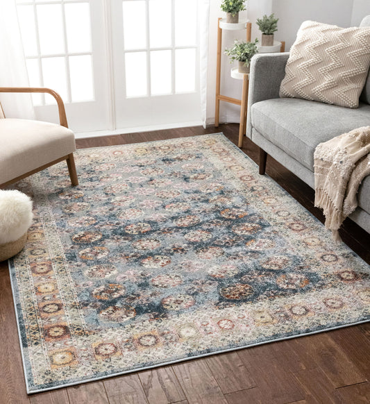 Matlock Bohemian Eclectic Persian Blue Rug RO-116