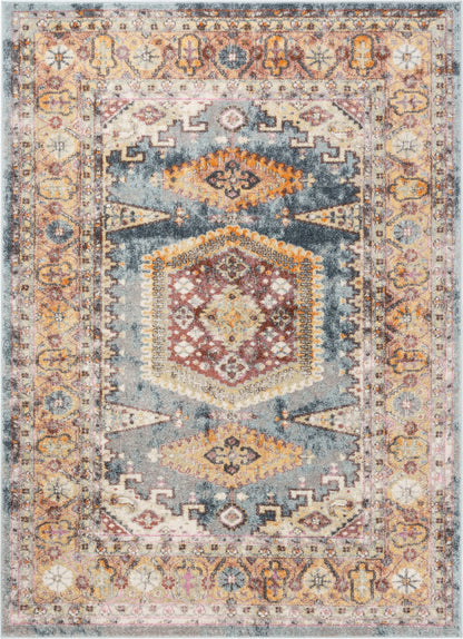 Roswell Bohemian Eclectic Aztec Blue Rug RO-166