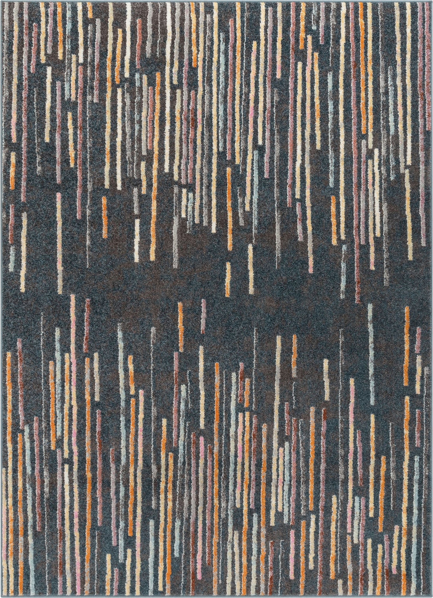 Estes Contemporary Abstract Geometric Dark Blue Rug RO-204