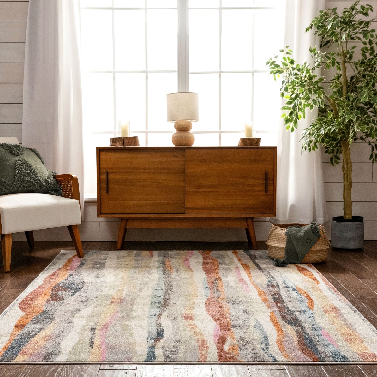 Dillon Contemporary Stripes Geometric Multi Rug RO-211