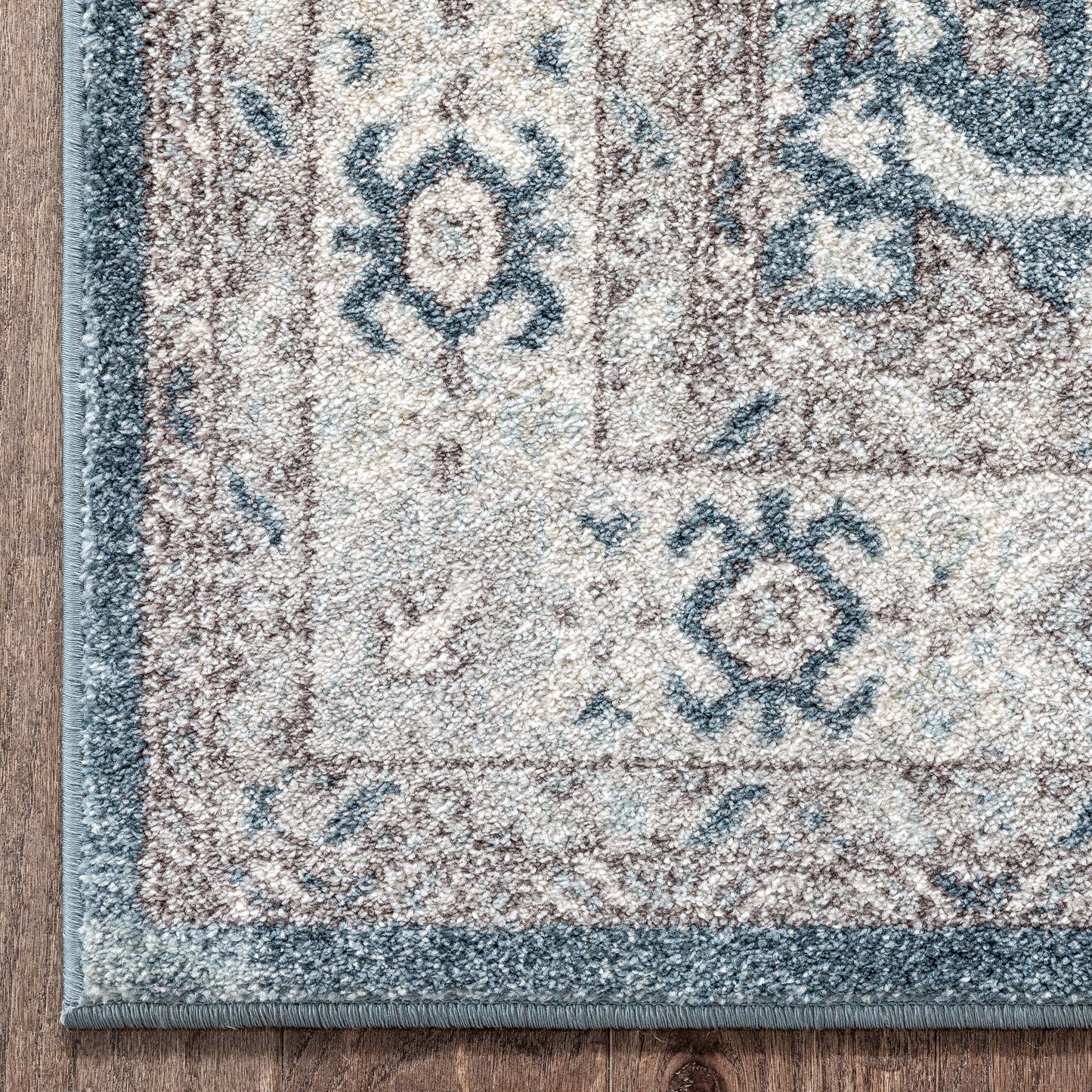 Salida Vintage Oriental Botanical Border Blue Rug RO-284