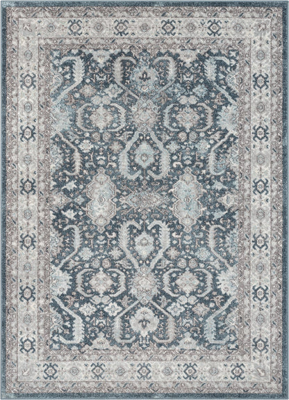 Salida Vintage Oriental Botanical Border Blue Rug RO-284