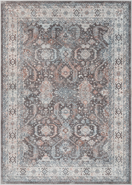 Salida Vintage Oriental Botanical Border Grey Rug RO-286