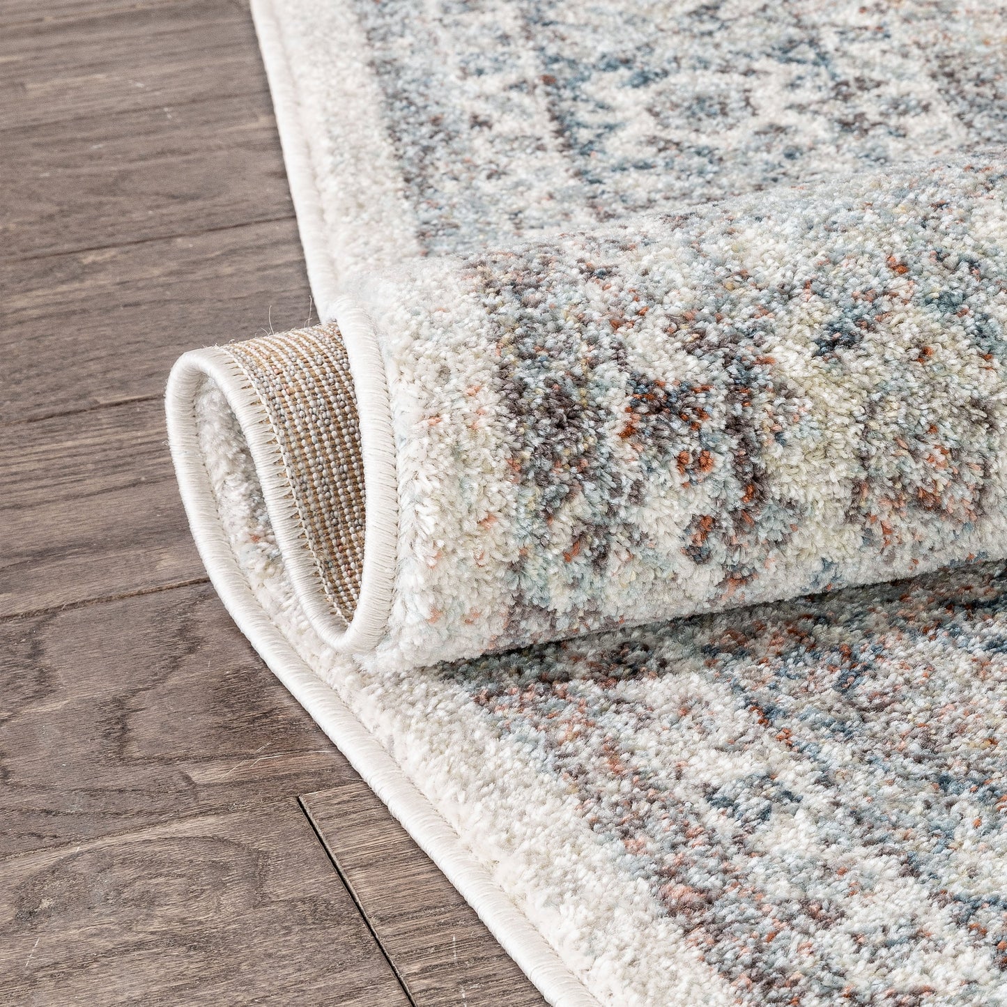 Salida Vintage Oriental Botanical Border Grey Beige Rug RO-287