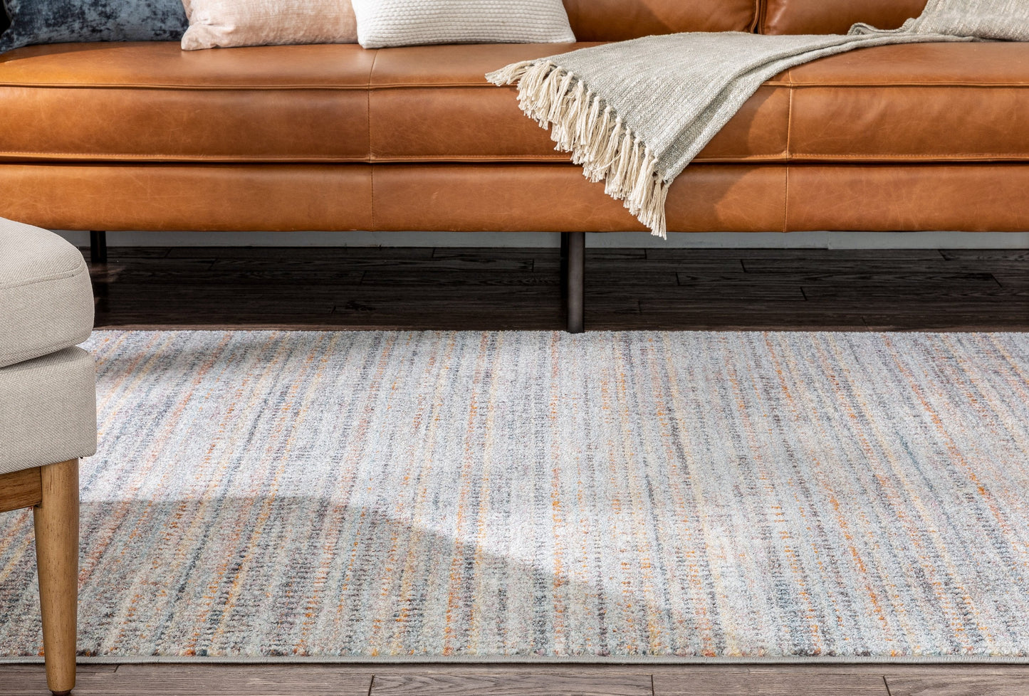 Collins Vintage Abstract Stripes Grey Rug RO-297