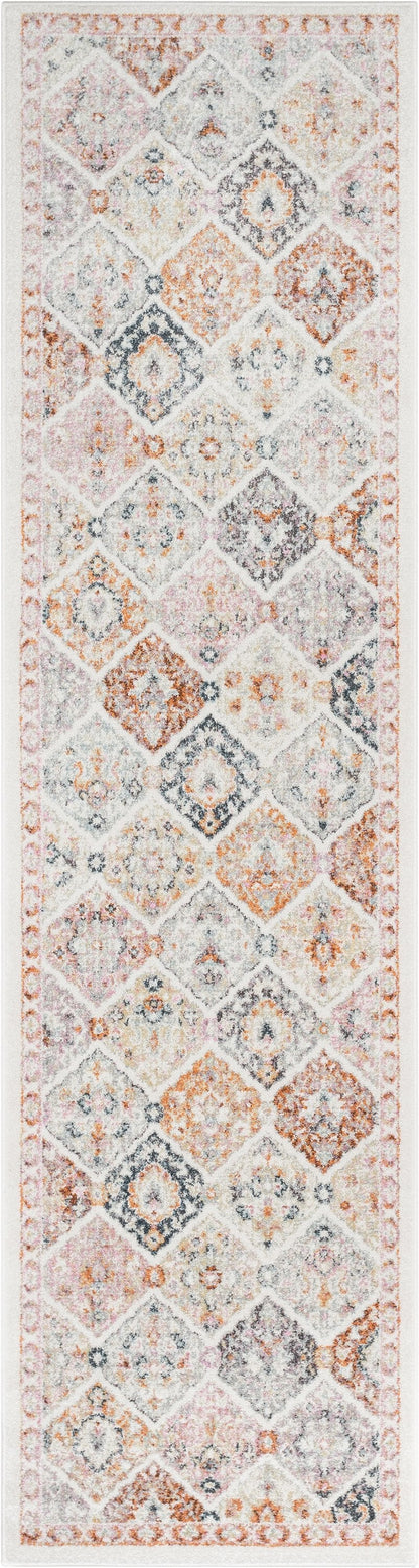 Elaine Vintage Bohemian Panel Ivory Green Rug RO-302