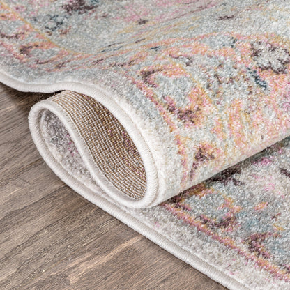 Elaine Vintage Bohemian Panel Grey Ivory Rug RO-307