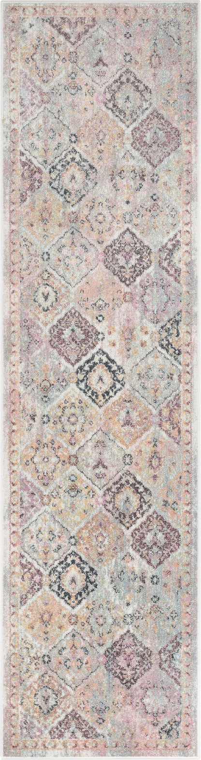 Elaine Vintage Bohemian Panel Grey Ivory Rug RO-307
