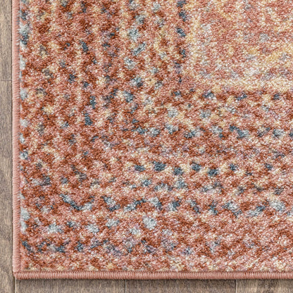 Chindi Bohemian Vintage Solid & Striped Multi-Color Blush Yellow Braided Pattern Rug RO-311