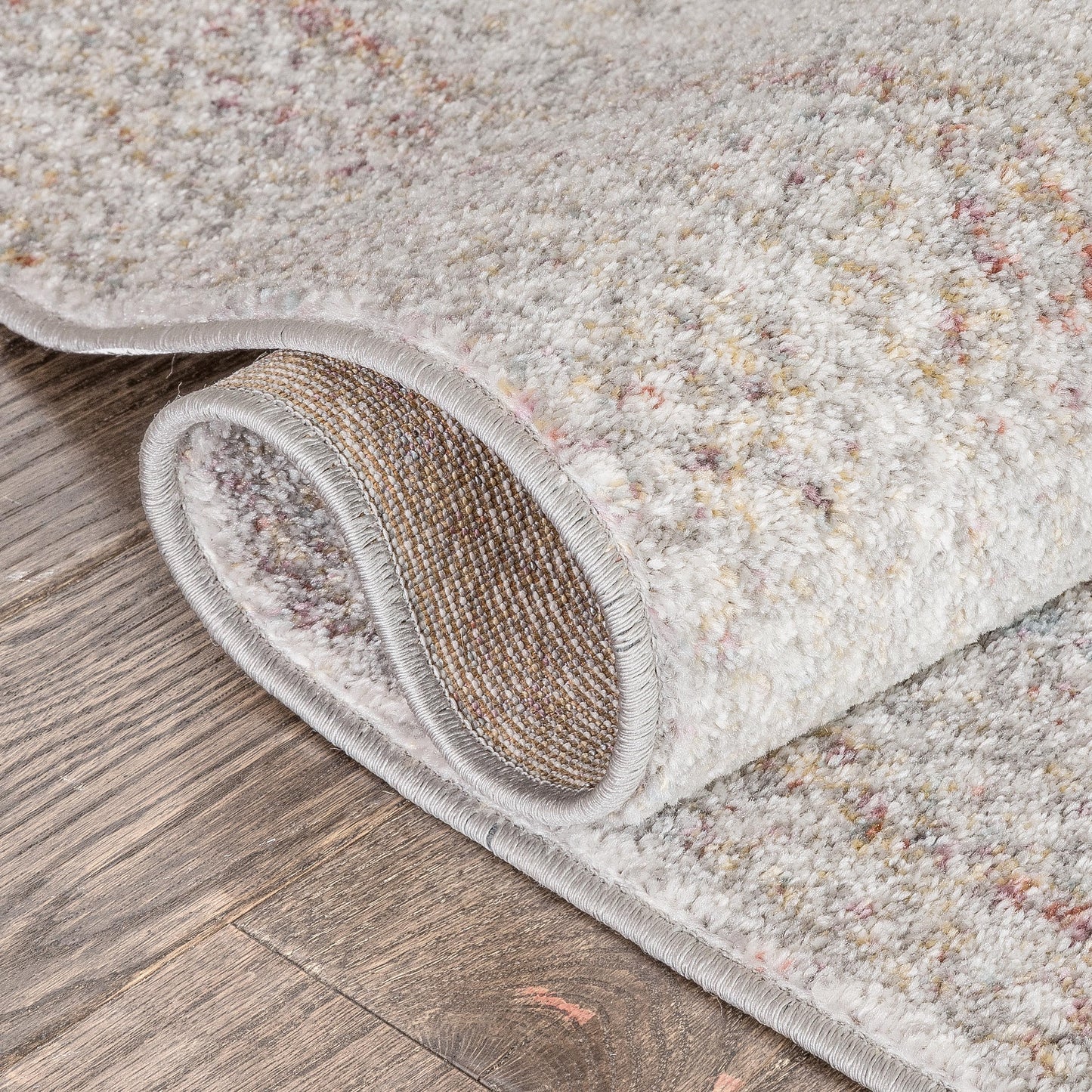 Chindi Bohemian Vintage Solid & Striped Multi-Color Ivory Yellow Braided Pattern Rug RO-312