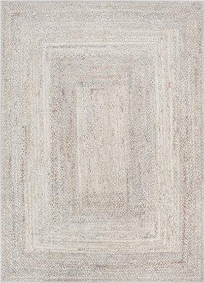 Chindi Bohemian Vintage Solid & Striped Multi-Color Ivory Yellow Braided Pattern Rug RO-312