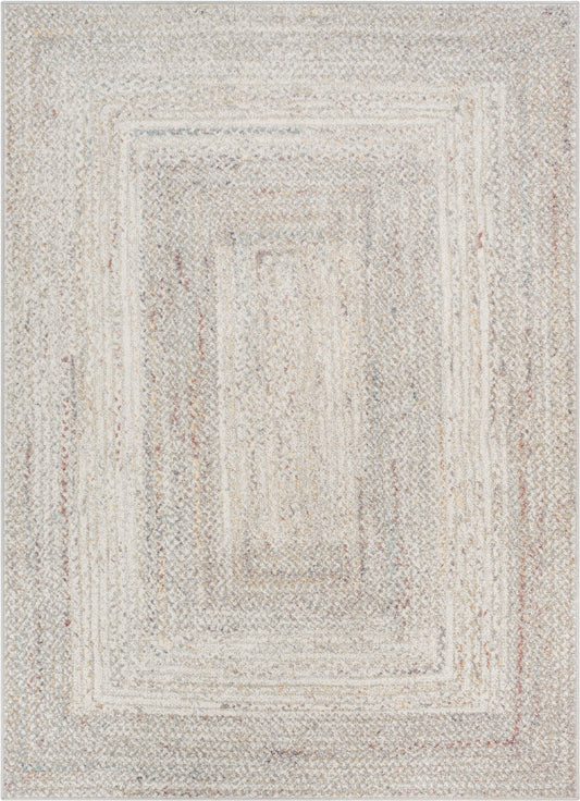 Chindi Bohemian Vintage Solid & Striped Multi-Color Ivory Yellow Braided Pattern Rug RO-312