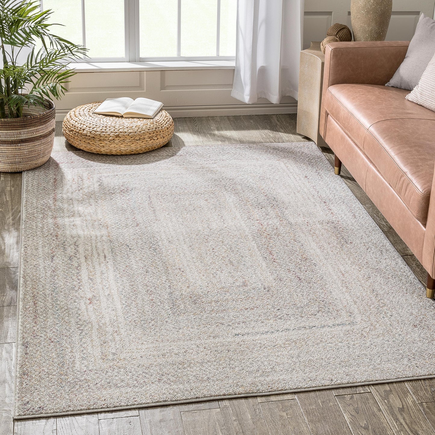 Chindi Bohemian Vintage Solid & Striped Multi-Color Ivory Yellow Braided Pattern Rug RO-312