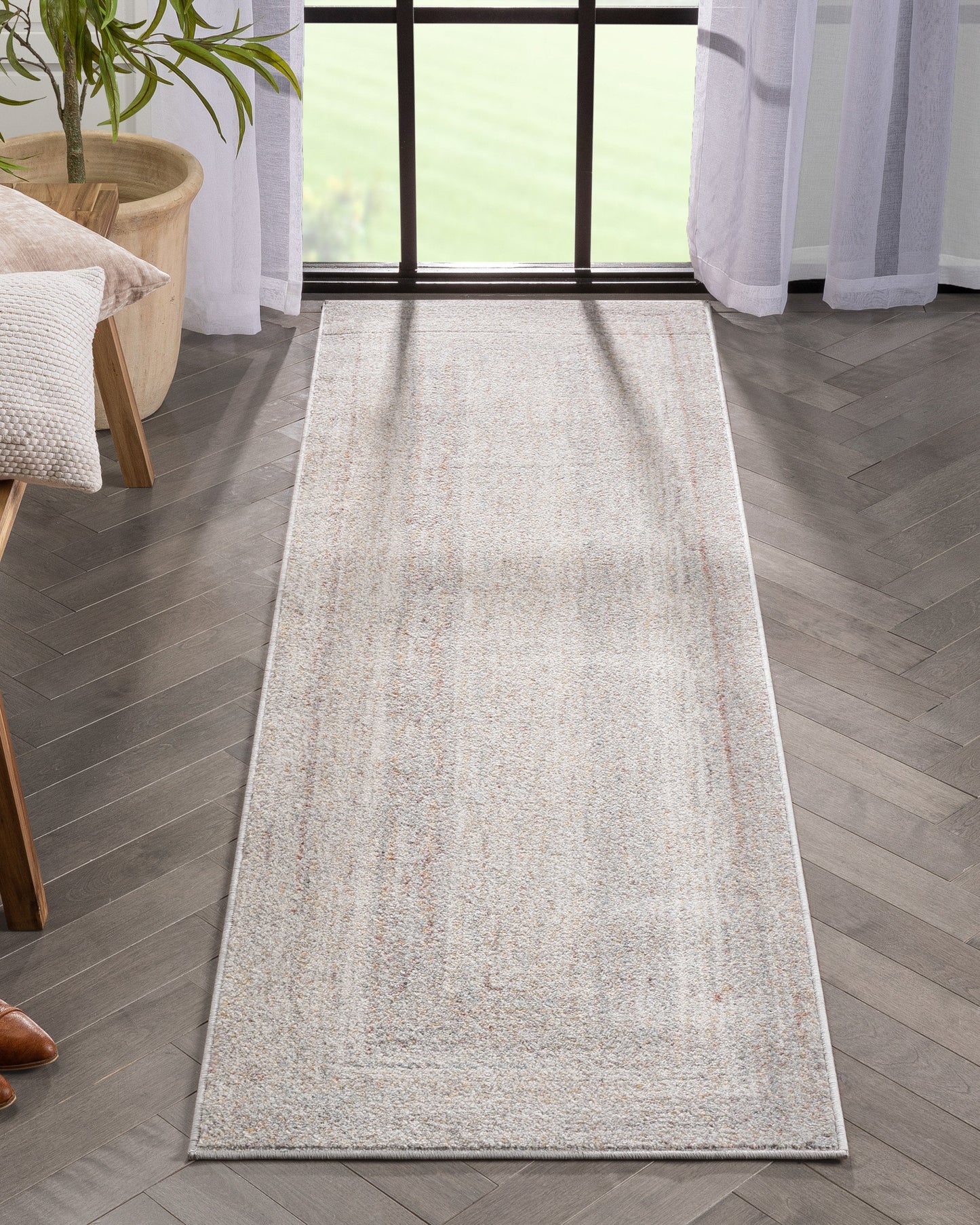 Chindi Bohemian Vintage Solid & Striped Multi-Color Ivory Yellow Braided Pattern Rug RO-312