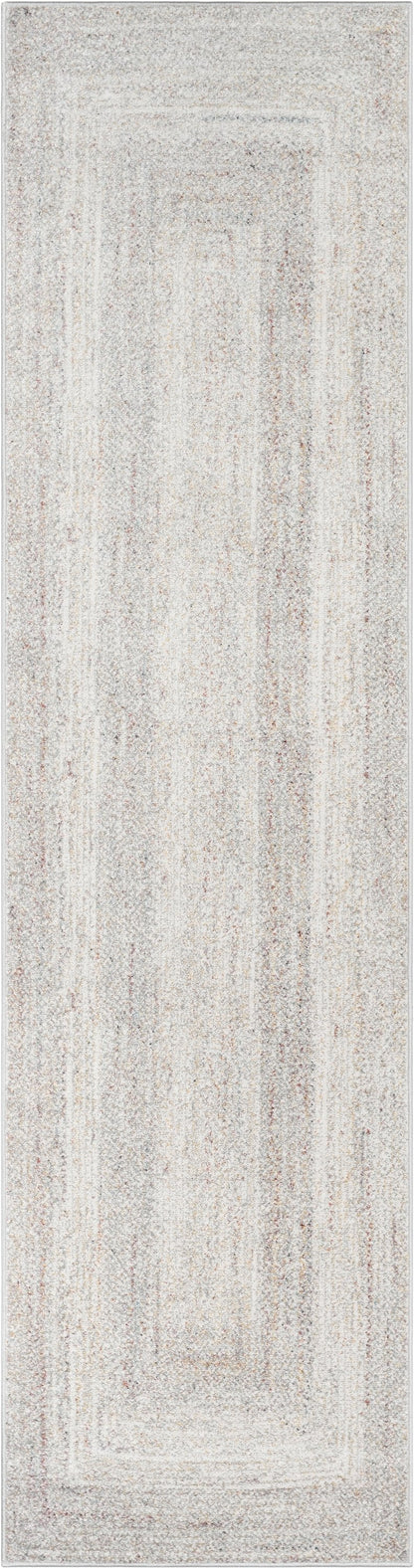 Chindi Bohemian Vintage Solid & Striped Multi-Color Ivory Yellow Braided Pattern Rug RO-312