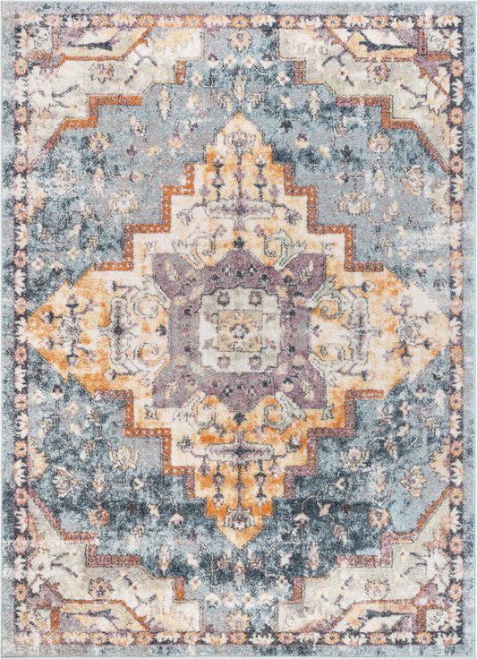 Encino Global Vintage Medallion Light Blue Rug RO-36