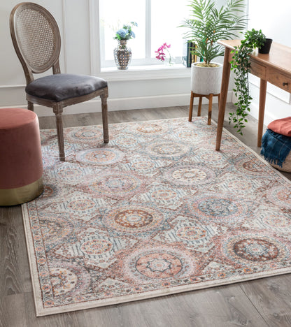 Palermo Bohemian Mandala Ogee Beige Rug RO-52