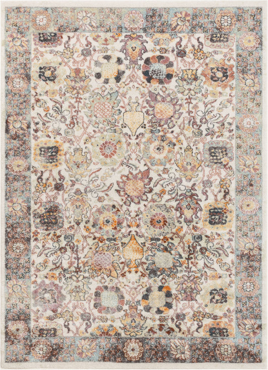 Grande Bohemian Oriental Botanical Border Ivory Rug RO-82