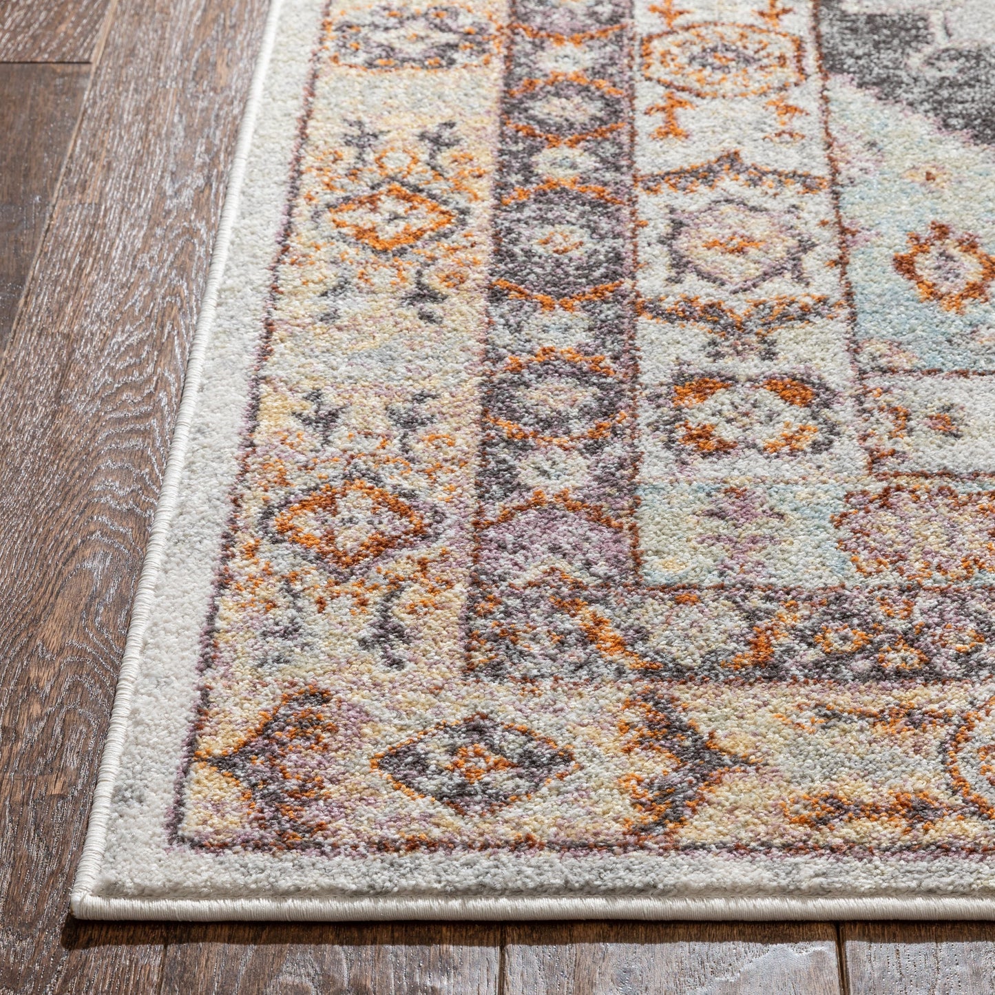 Virden Bohemian Eclectic Tribal Aztec Grey Rug RO-97