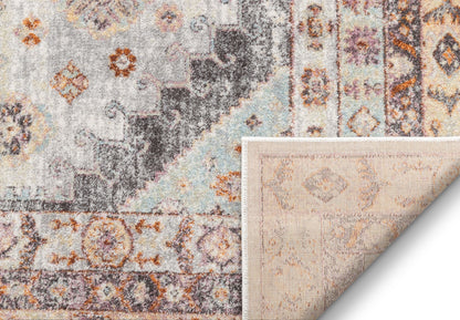 Virden Bohemian Eclectic Tribal Aztec Grey Rug RO-97