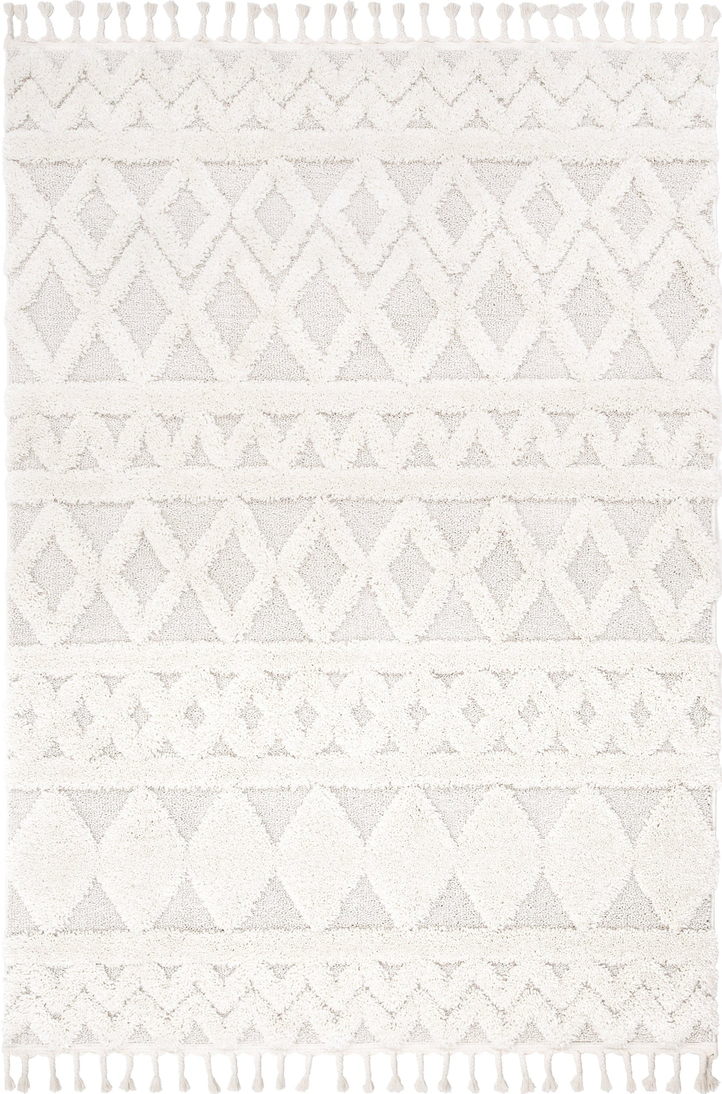 Austen Ivory Vintage Diamond Pattern Ivory Farmhouse Rug SAL-142