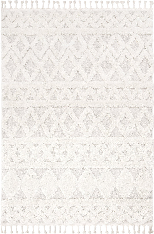 Austen Ivory Vintage Diamond Pattern Ivory Farmhouse Rug SAL-142