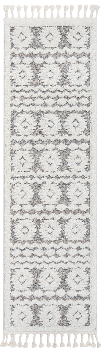 Addison Tribal Moroccan Diamond Pattern Beige High-Low Textured Rug SAL-42