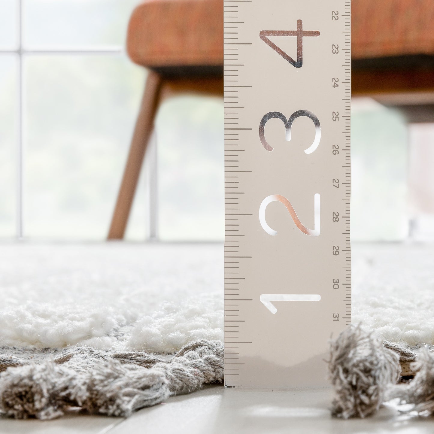Gianna Modern Geometric Stripes Cream Grey High-Low Textured Rug SAL-92