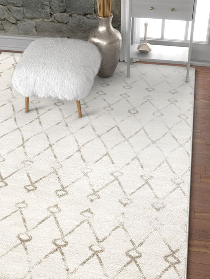 Passione Ivory Modern Trellis Rug SE-102