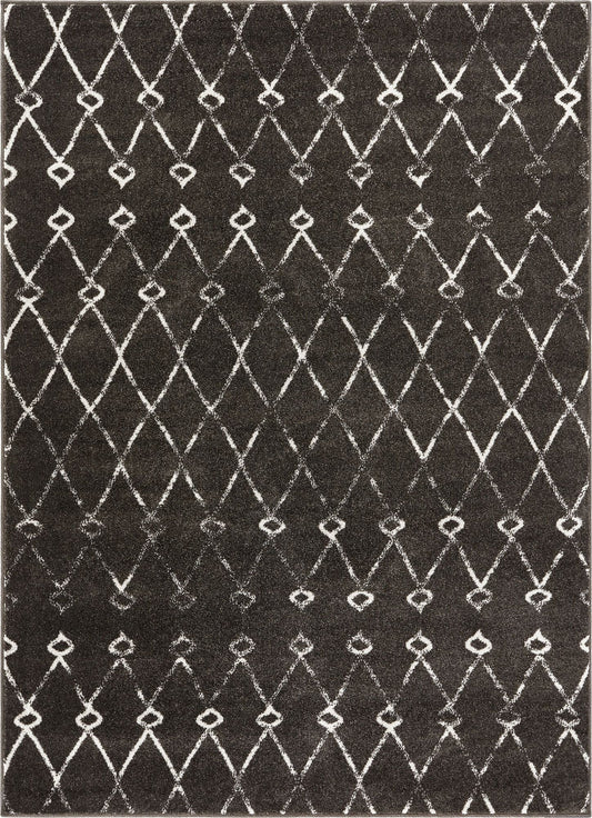 Passione Grey Modern Trellis Rug SE-107