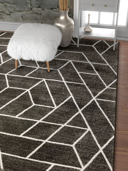 Tume Grey Modern Geometric Rug SE-127