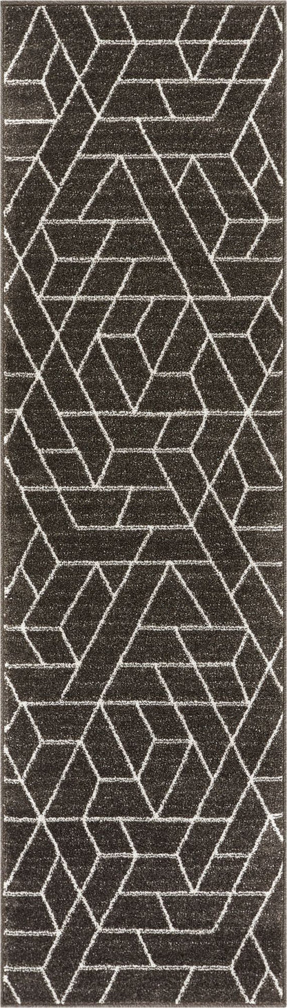 Tume Grey Modern Geometric Rug SE-127