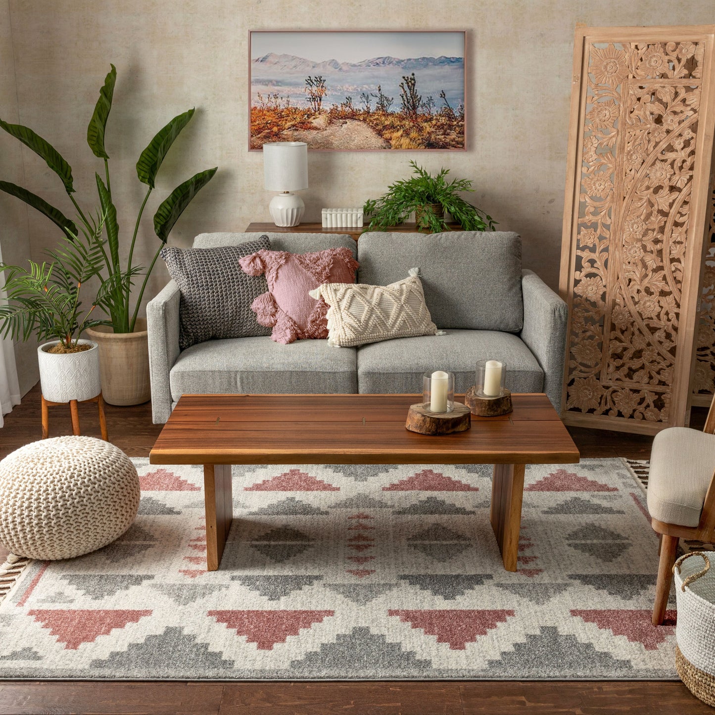 Ada Moroccan Tribal Geometric Blush Rug SE-158