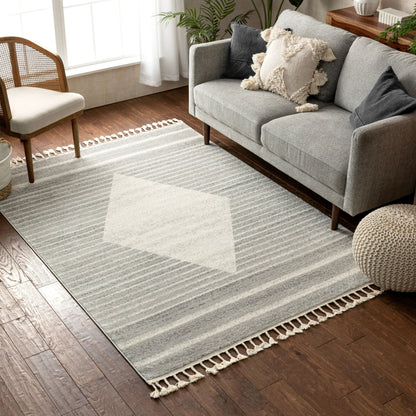 Josie Nordic Medallion Stripes Ivory Rug SE-162
