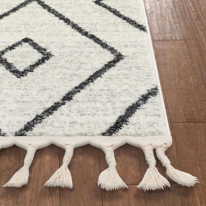 Noni Moroccan Lattice Trellis Ivory Rug SE-172