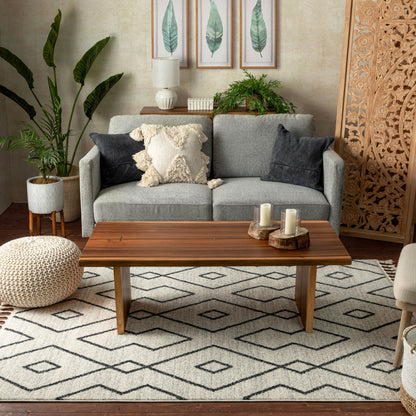 Noni Moroccan Lattice Trellis Ivory Rug SE-172