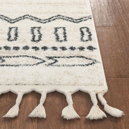 Ratu Moroccan Tribal Geometric Ivory Rug SE-202
