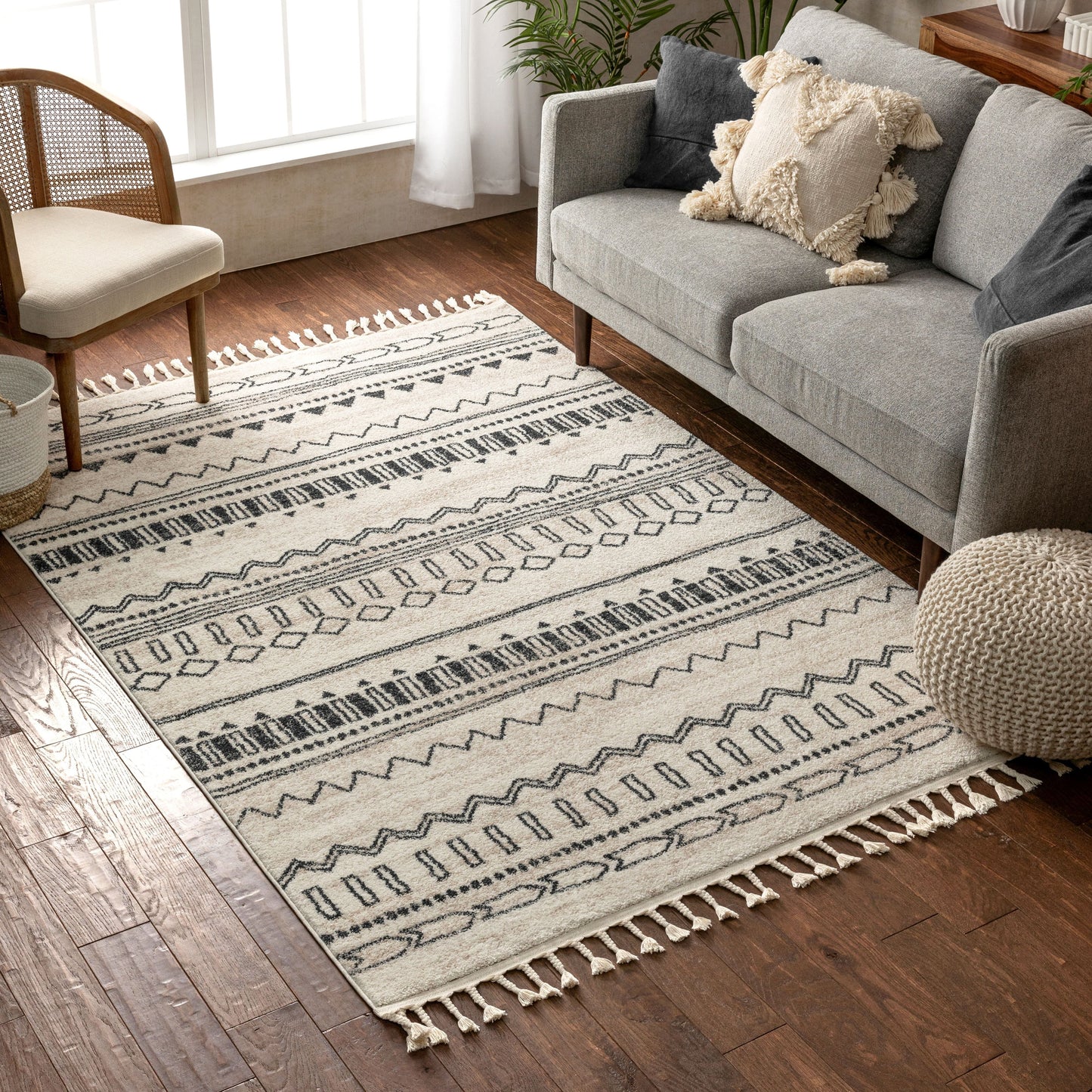 Ratu Moroccan Tribal Geometric Ivory Rug SE-202